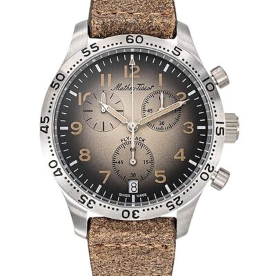 Mathey-Tissot Type 21 Flyback Chronograph Leather Strap Brown Dial Quartz H1821CHALM Men's Watch