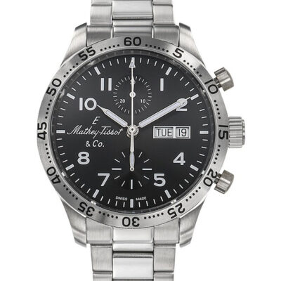 Mathey-Tissot Flyback Type 21 Chronograph Stainless Steel Black Dial Automatic H1821CHATNG Men's Watch