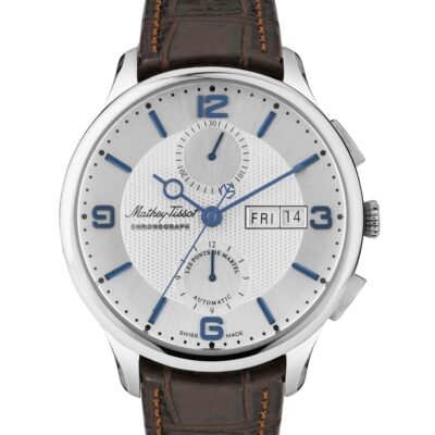 Mathey-Tissot Edmond Chronograph Limited Edition White Dial Automatic H1886CHATAI Men's Watch With Gift Set