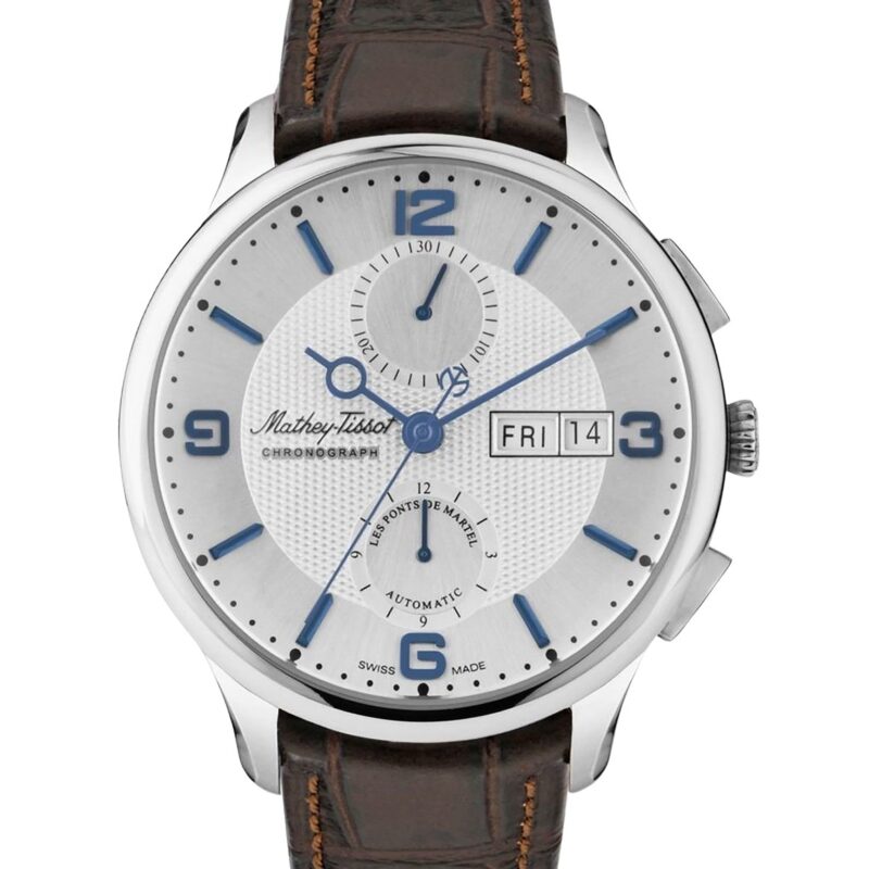Mathey-Tissot Edmond Chronograph Limited Edition White Dial Automatic H1886CHATAI Men's Watch With Gift Set