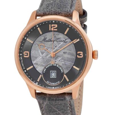 Mathey-Tissot Edmond Limited Edition Leather Strap Grey Dial Automatic H1886METP Men's Watch