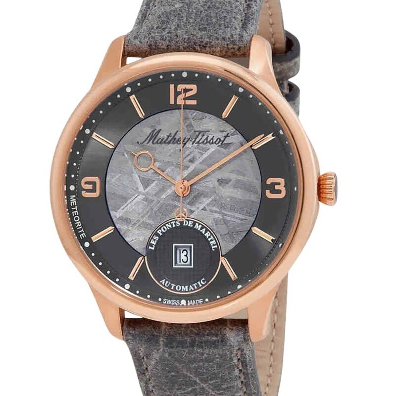 Mathey-Tissot Edmond Limited Edition Leather Strap Grey Dial Automatic H1886METP Men's Watch