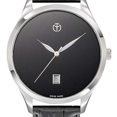 Mathey-Tissot Urban Leather Strap Black Dial Quartz H411NM Men's Watch