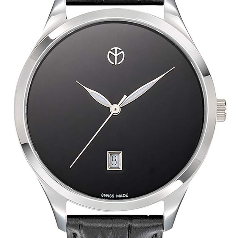 Mathey-Tissot Urban Leather Strap Black Dial Quartz H411NM Men's Watch