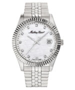 Mathey-Tissot Stainless Steel Crystal Markers White Mother Of Pearl Dial Quartz H710AI Men's Watch