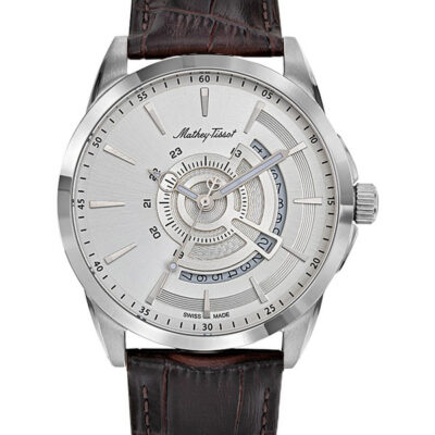 Mathey-Tissot Mondo Leather Strap Silver Dial Quartz H711AS Men's Watch