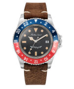 Mathey-Tissot Vintage Leather Strap Black Dial Quartz H900ALR Men's Watch