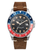 Mathey-Tissot Vintage Leather Strap Black Dial Automatic H900ATLR 100M Men's Watch