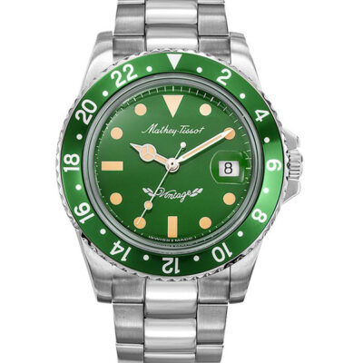 Mathey-Tissot Vintage Stainless Steel Green Dial Automatic H900ATV 100M Men's Watch
