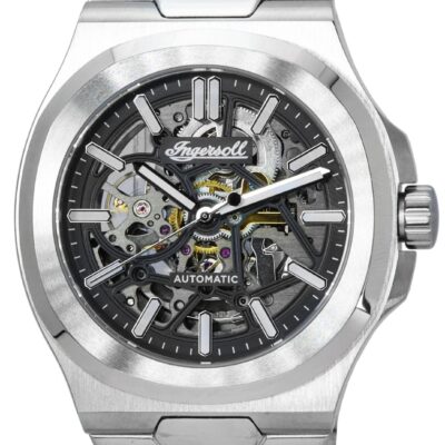 Ingersoll The Catalina Stainless Steel Skeleton Black Dial Automatic I12501 Men's Watch