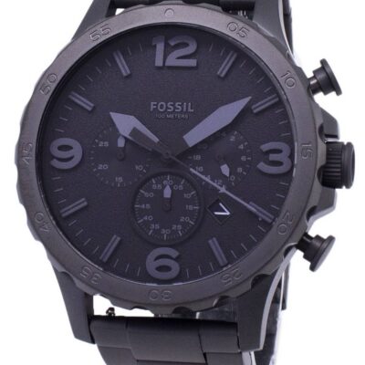 Fossil Nate Chronograph Black Dial Black Ion-plated JR1401 Men’s Watch