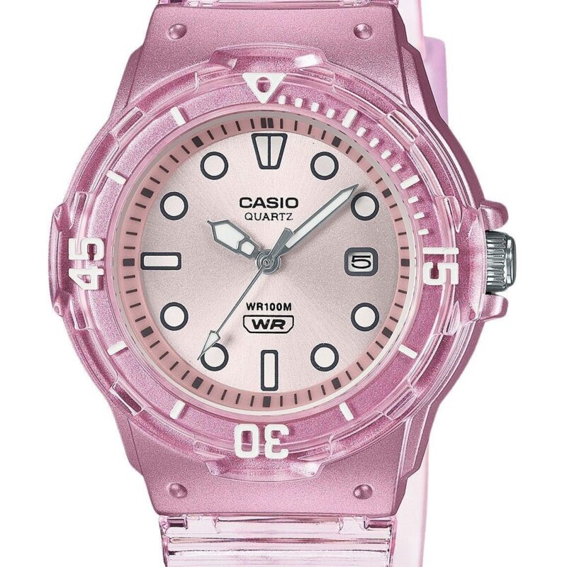 Casio POP Analog Resin Strap Silver Dial Translucent Quartz LRW-200HS-4EV 100M Women's Watch
