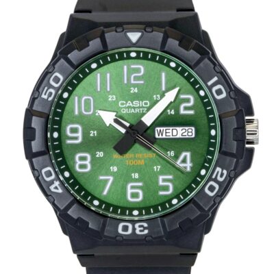 Casio Analog Resin Strap Green Dial Quartz MRW-210H-3BV 100M Men's Watch