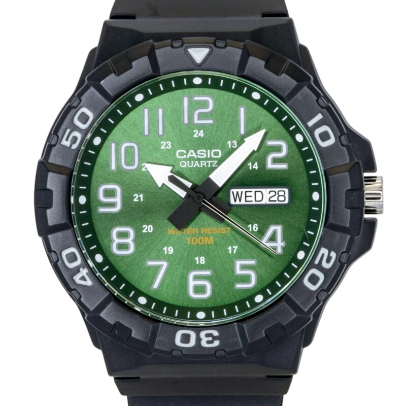 Casio Analog Resin Strap Green Dial Quartz MRW-210H-3BV 100M Men's Watch
