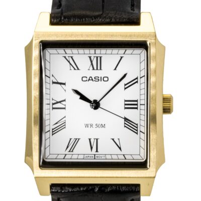 Casio Standard Analog Leather Strap White Dial Quartz MTP-B190GL-7BV Men's Watch