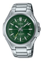 Casio Standard Analog Stainless Steel Green Dial Solar MTP-RS100D-3AV Men's Watch