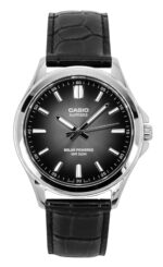 Casio Standard Analog Leather Strap Black Dial Solar MTS-RS100L-1AV Men's Watch