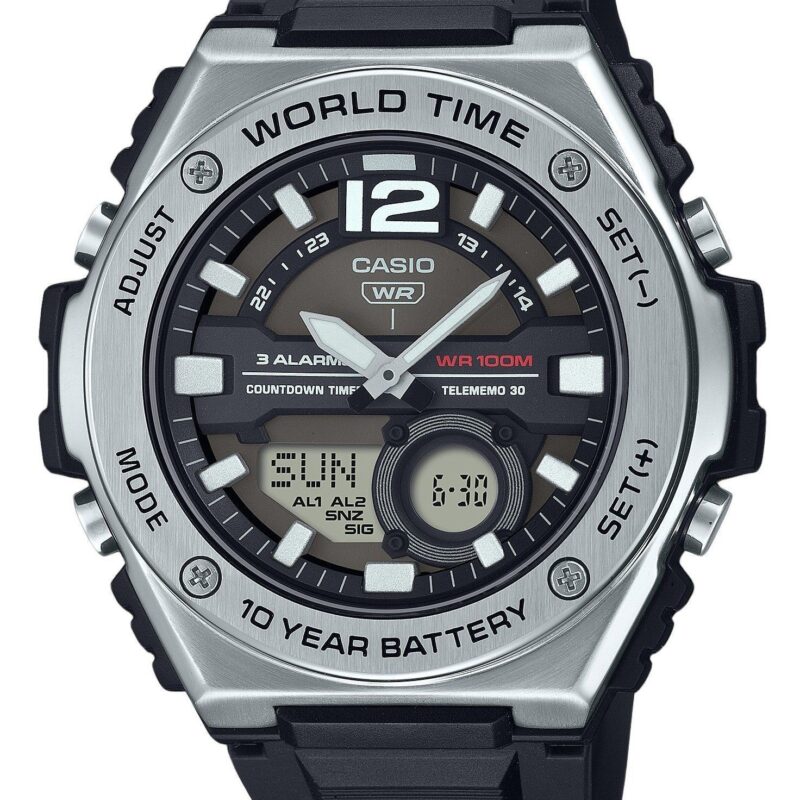 Casio Standard Analog Digital Resin Strap Black Dial Quartz MWQ-100-1AV 100M Men's Watch