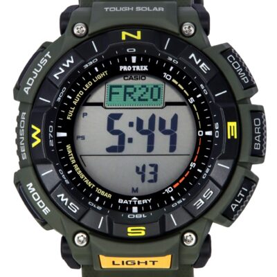 Casio Pro Trek Digital Green Bio Based Resin Strap Tough Solar PRG-340-3 100M Men's Watch