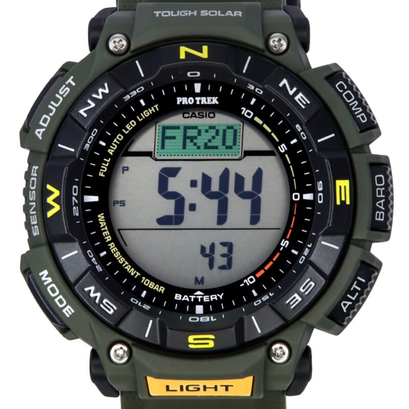 Casio Pro Trek Digital Green Bio Based Resin Strap Tough Solar PRG-340-3 100M Men's Watch