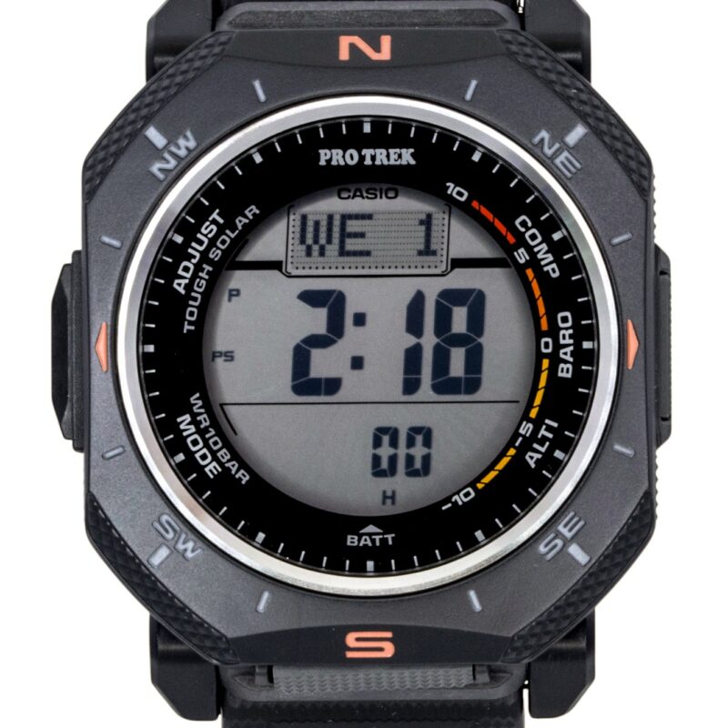 Casio Pro Trek Digital Black Bio-Based Resin Strap Solar PRG-69-1 100M Men's Watch