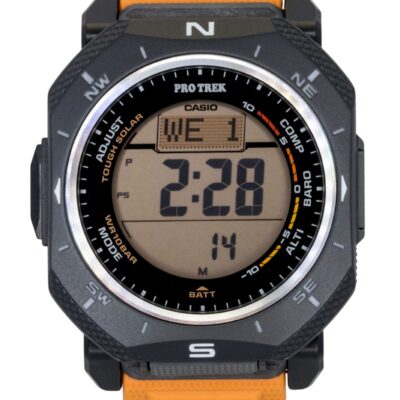 Casio Pro Trek Digital Orange Bio-Based Resin Strap Solar PRG-69-4 100M Men's Watch