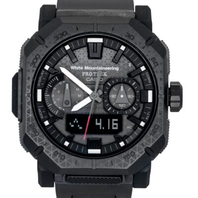 Casio Pro Trek White Mountaineering Analog Digital Smartphone Link Black Dial Solar PRW-B1000WM-1 100M Men's Watch