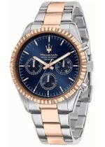 Maserati Competition Two Tone Stainless Steel Blue Sunray Dial Quartz R8853100040 100M Men's Watch