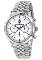 Maserati Epoca Chronograph Stainless Steel White Dial Quartz R8873618034 100M Men's Watch