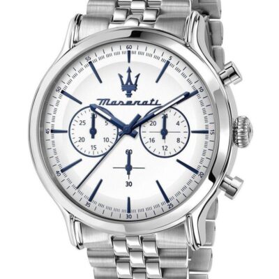 Maserati Epoca Chronograph Stainless Steel White Dial Quartz R8873618034 100M Men's Watch