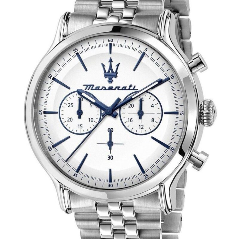 Maserati Epoca Chronograph Stainless Steel White Dial Quartz R8873618034 100M Men's Watch