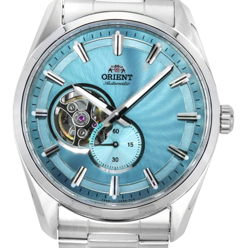 Orient Classic Contemporary Stainless Steel Light Blue Open Heart Dial Automatic RA-AR0009L Men's Watch