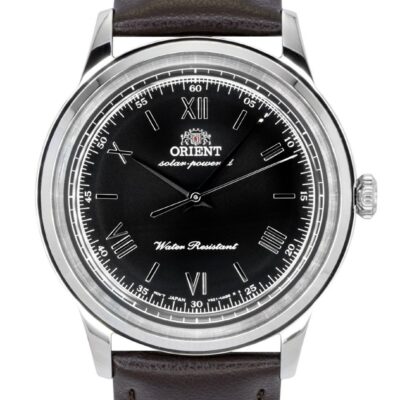 Orient Bambino Leather Strap Black Dial Solar RA-WK0004L Men's Watch