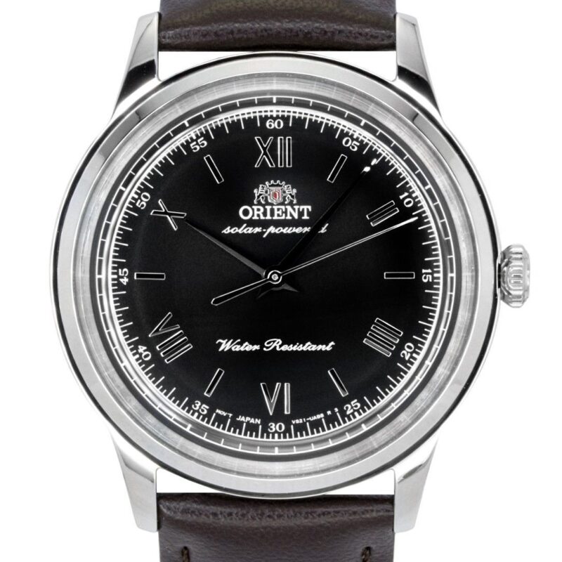 Orient Bambino Leather Strap Black Dial Solar RA-WK0004L Men's Watch