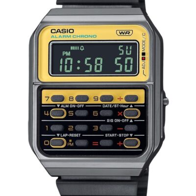 Refurbished Casio Vintage Heritage Colors Digital Stainless Steel Quartz CA-500WEGG-9B Unisex Calculator Watch