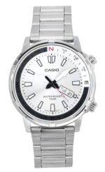 Refurbished Casio Standard Analog Stainless Steel Silver Dial Quartz MTD-130D-7AV 100M Men's Watch