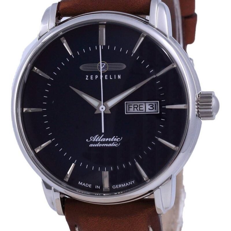 Refurbished Zeppelin Atlantic Blue Dial Leather Automatic 8466-3 84663 Men's Watch