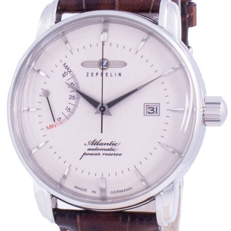 Refurbished Zeppelin Atlantic White Dial Leather Strap Automatic 8462-5 84625 Men's Watch