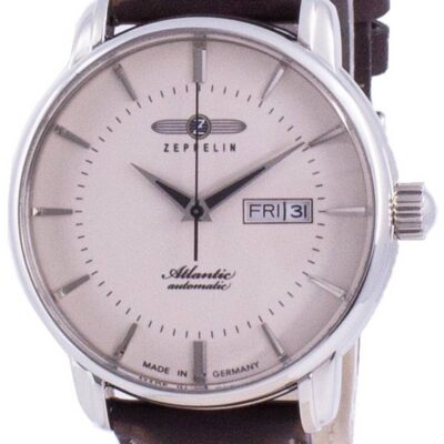 Refurbished Zeppelin Atlantic Beige Dial Leather Strap Automatic 8466-5 84665 Men's Watch