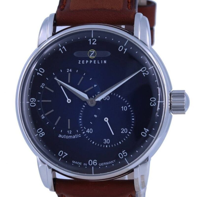 Refurbished Zeppelin New Captain's Line Blue Dial Leather Strap Automatic 8662-3 86623 Men's Watch