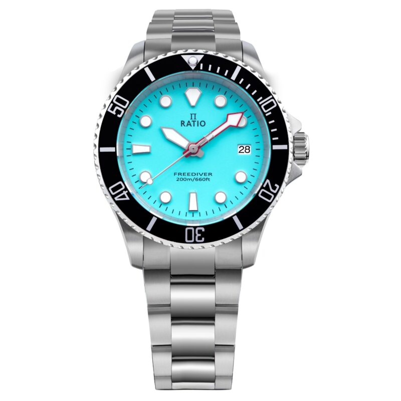 Ratio FreeDiver Sapphire Stainless Steel Ice Blue Dial Quartz RTF032 200M Men's Watch