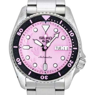 Seiko 5 Sports SKX Pink Panther Limited Edition Stainless Steel Pink Dial Automatic SRPM07K1 100M Unisex Watch