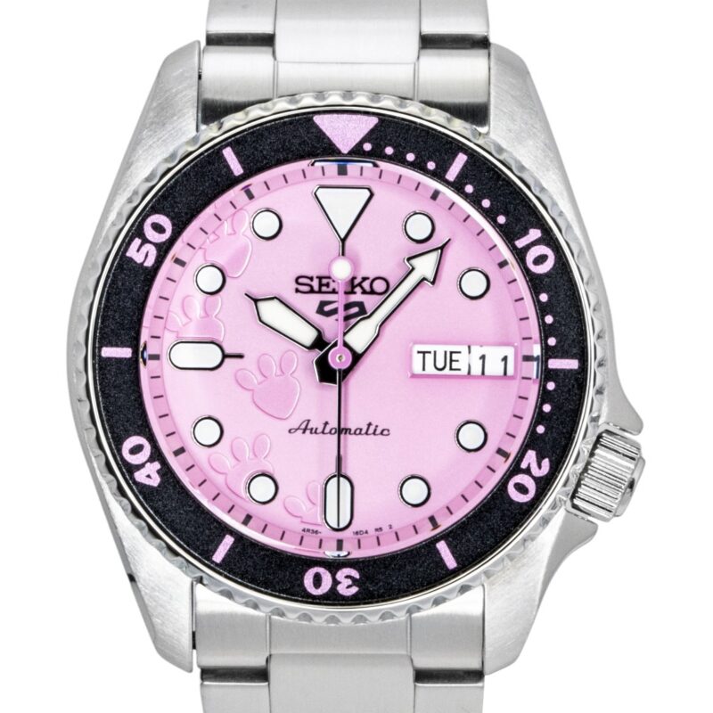 Seiko 5 Sports SKX Pink Panther Limited Edition Stainless Steel Pink Dial Automatic SRPM07K1 100M Unisex Watch