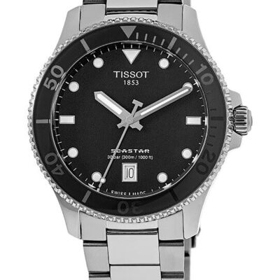 Tissot T-Sport Seastar 1000 Stainless Steel Black Dial Quartz Diver's T120.210.11.051.00 300M Unisex Watch