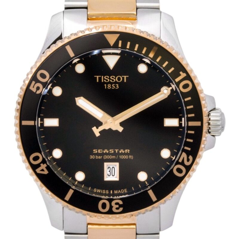 Tissot SeaStar 1000 Two Tone Stainless Steel Black Dial Quartz Diver's T120.410.22.051.01 300M Men's Watch Tissot SeaStar 1000 Two Tone Stainless Steel Black Dial Quartz Diver's T120.410.22.051.01 300M Men's Watch