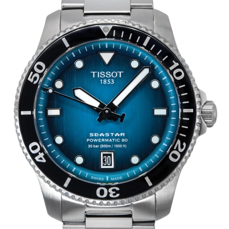 Tissot Seastar 1000 Powermatic 80 Turquoise Dial Automatic Diver's T120.807.11.091.00 300M Men's Watch