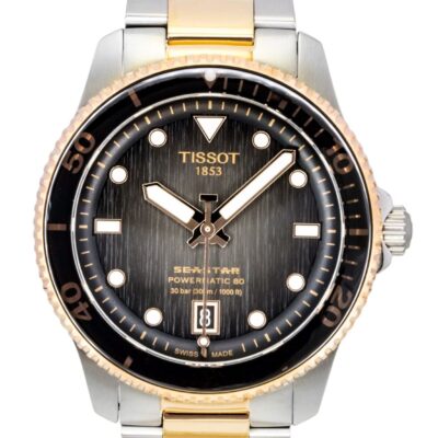 Tissot SeaStar 1000 Two Tone Stainless Steel Black Dial Automatic Diver's T120.807.22.051.01 300M Men's Watch