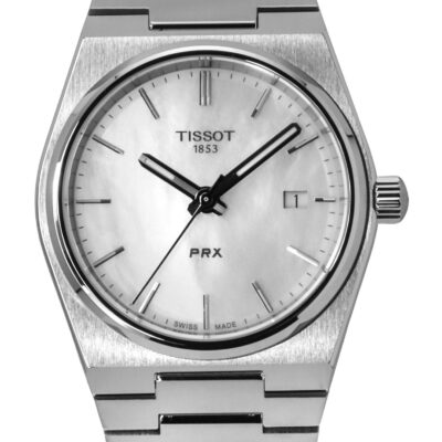 Tissot PRX Classic Contemporary Stainless Steel White Mother Of Pearl Dial Quartz T137.210.11.111.00 100M Unisex Watch