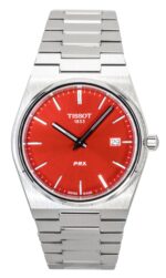 Tissot PRX Stainless Steel Red Dial Quartz T137.410.11.421.00 100M Men's Watch