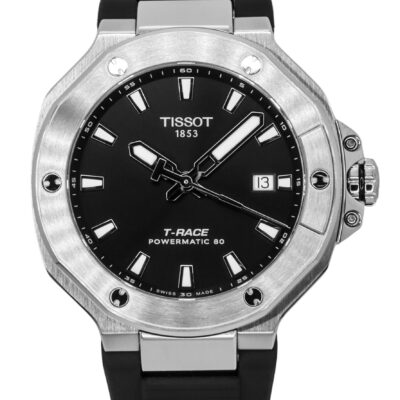 Tissot T-Race Powermatic 80 Silicone Strap Black Dial Automatic T141.807.17.051.00 100M Men's Watch